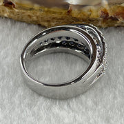 High Grade Natural Pastel Blue Sapphire 1.28ct Natural Diamonds 0.78ct 18K 750 White Gold Ring Total 11.53g US6.75 HK14.5 EUR53 Inner Diameter 17mm - Huangs Jadeite and Jewelry Pte Ltd