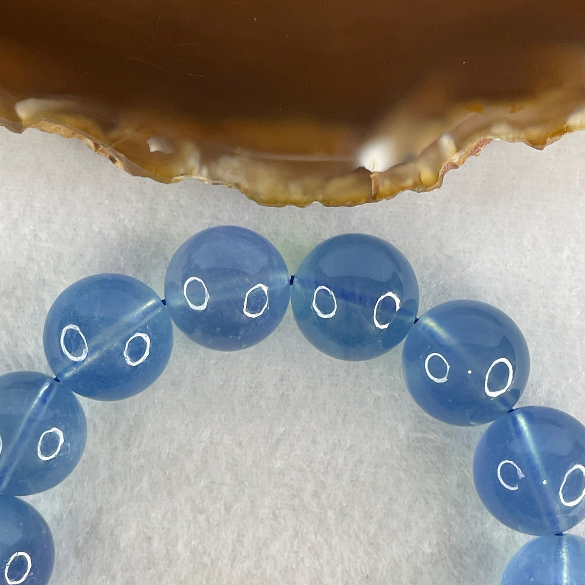 Certified Good Grade Natural Aquamarine Beads Bracelet | 16cm with 14 Beads 15.4mm (69.26g | Ocean Blue Translucency | Throat & Third Eye Chakra Harmony, Tranquil Communication & Serene Wealth Shield)