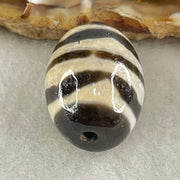 Natural Powerful Tibetan Old Oily Agate Double Tiger Tooth Daluo Dzi Bead Heavenly Master (Tian Zhu) 7.48g 20.4 by 16.2mm - Huangs Jadeite and Jewelry Pte Ltd