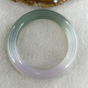 Certified Natural Green with Lavender Agate Bangle 49.56g Internal Diameter 56.6mm 10.7 by 11.0mm (Perfect) - Huangs Jadeite and Jewelry Pte Ltd