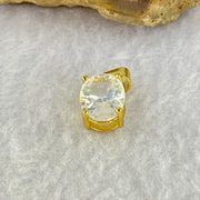 Natural Madagascar Blue Moonstone in S925 Silver Gold Color Pendant 1.27g 10.1 by 7.2 by 5.0mm - Huangs Jadeite and Jewelry Pte Ltd