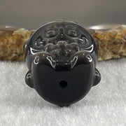 Black Obsidian Labubu Charm Display 14.51g 29.7 by 21.7 by 19.3mm - Huangs Jadeite and Jewelry Pte Ltd
