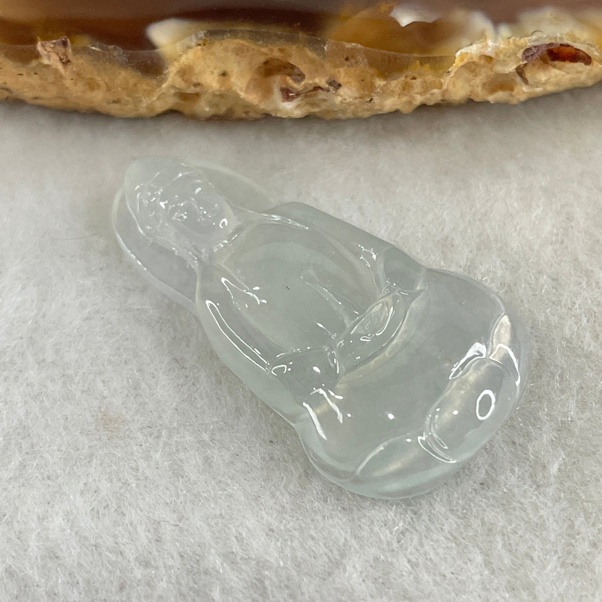 Type A Icy Colourless to White Jadeite Guan Yin Pendant 4.09g 31.8 by 17.2 by 4.7mm - Huangs Jadeite and Jewelry Pte Ltd