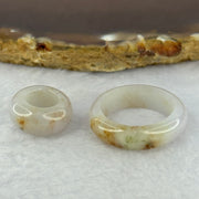 Type A Lavender with Brown and Green Patches Jadeite Ring 6.8 by 3.4mm with Mini Donut Ping An Kou 7.9mm by 4.2mm Total 7.13g US8.25 HK18.5 - Huangs Jadeite and Jewelry Pte Ltd