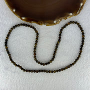 Natural Dark Brown Flower Amber Beads Elastic Necklace 7.50g 50cm 5.2mm 107 Beads - Huangs Jadeite and Jewelry Pte Ltd