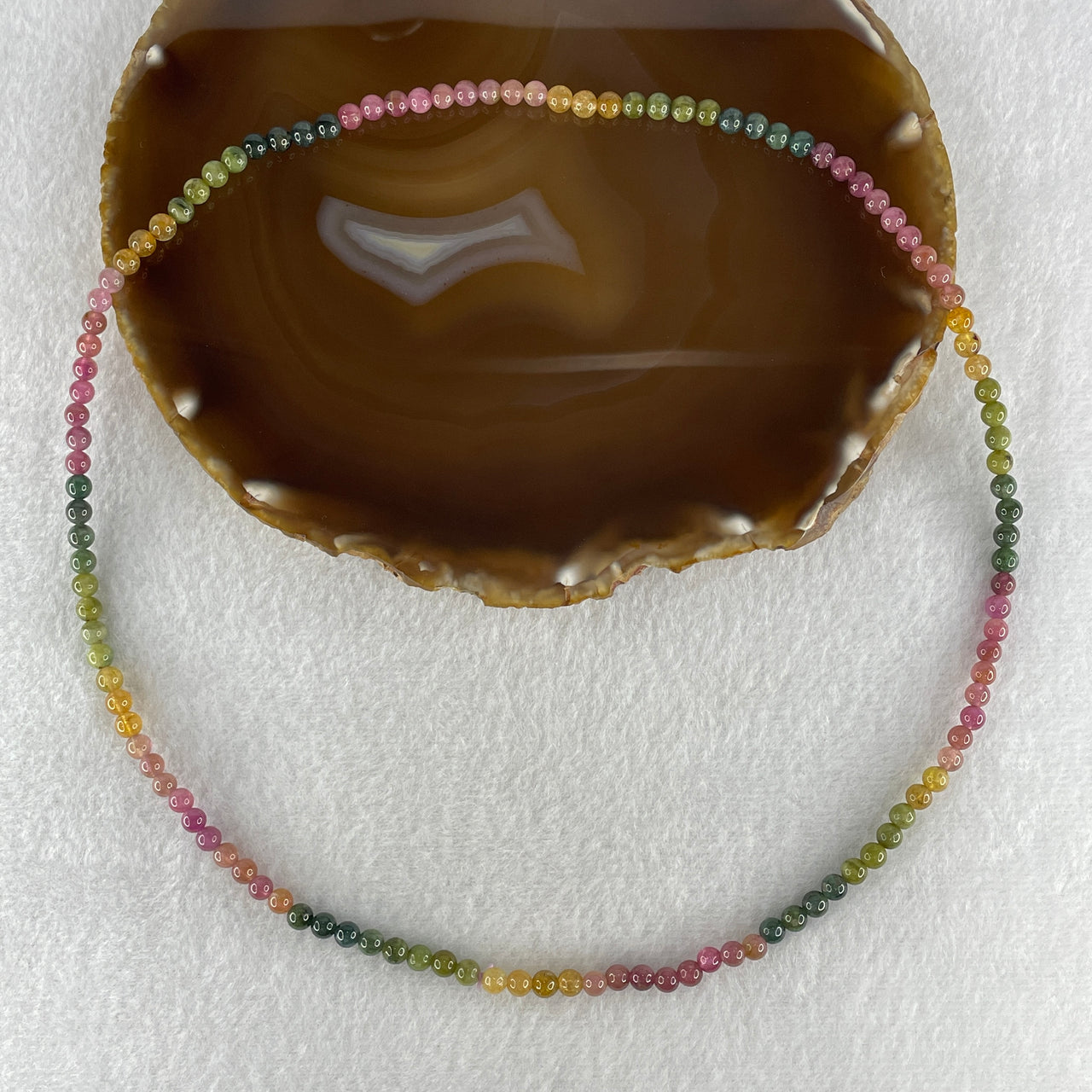 Natural Rainbow Tourmaline Beads Necklace 18.71g 52cm 4.8mm 120 Beads