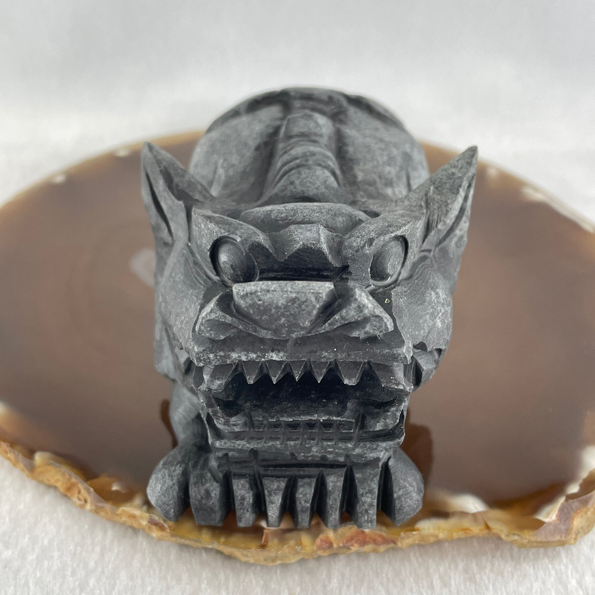 Rare Natural Tibetan Meteorite Tektite Pixiu Display 368.5g 93.0 by 58.7 by 44.8mm - Huangs Jadeite and Jewelry Pte Ltd