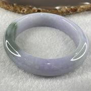 Type A Lavender with Green Jadeite Oval Bangle 60.46g Internal Diameter 56.2mm 13.6 by 8.7mm (Very Fine Internal Lines) - Huangs Jadeite and Jewelry Pte Ltd