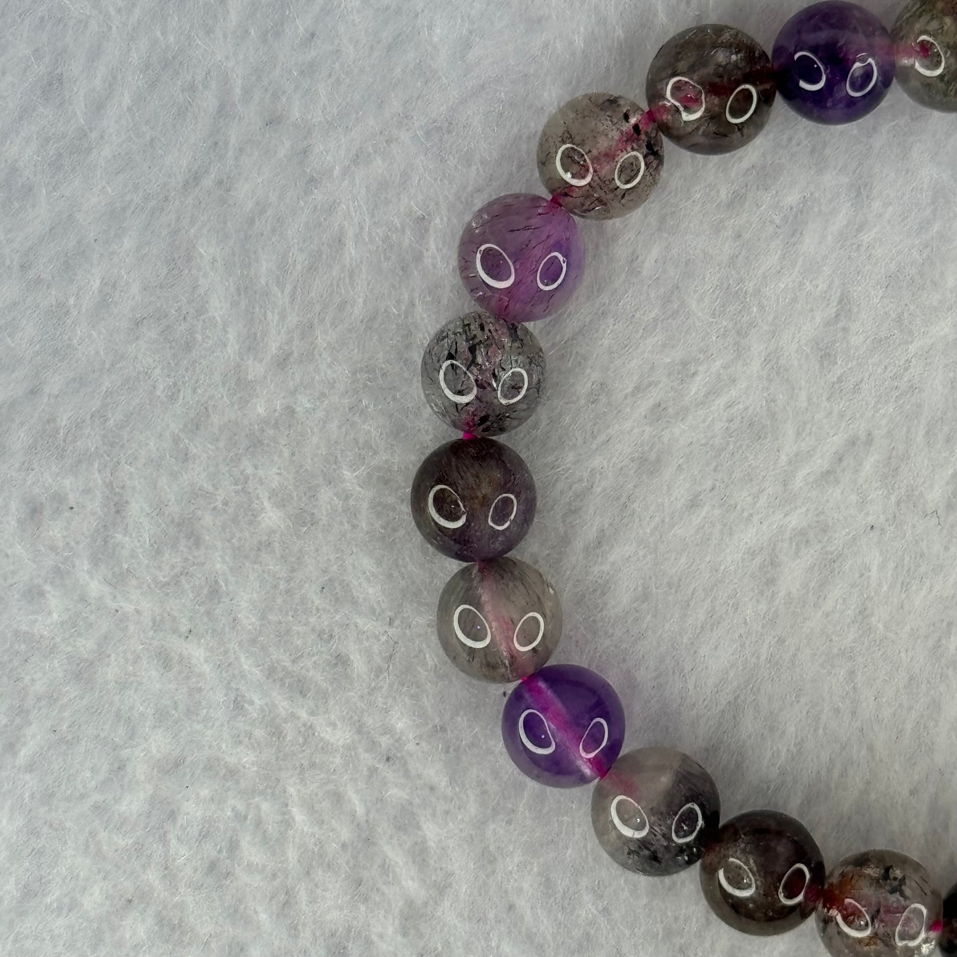 Natural Super 7 Beads Bracelet 15.70g 16cm 7.9mm 25 Beads - Huangs Jadeite and Jewelry Pte Ltd