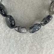 Natural Black Tourmaline Round Beads Bracelet 19.96g 14.5cm 12.0mm 15Beads - Huangs Jadeite and Jewelry Pte Ltd