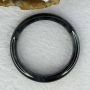 Type A Highly Translucent Black Grey Wuji Jadeite Baby Bangle 12.46g Internal Diameter 36.5mm 7.2 by 5.1mm - Huangs Jadeite and Jewelry Pte Ltd