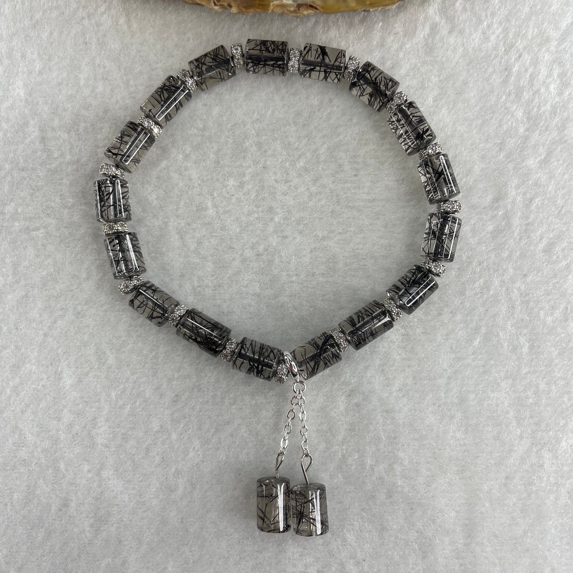 Natural Black Rutilated Quartz Lulu Tong Bracelet 16.33g 16.5cm 6.4mm 17 Lulu Tong - Huangs Jadeite and Jewelry Pte Ltd
