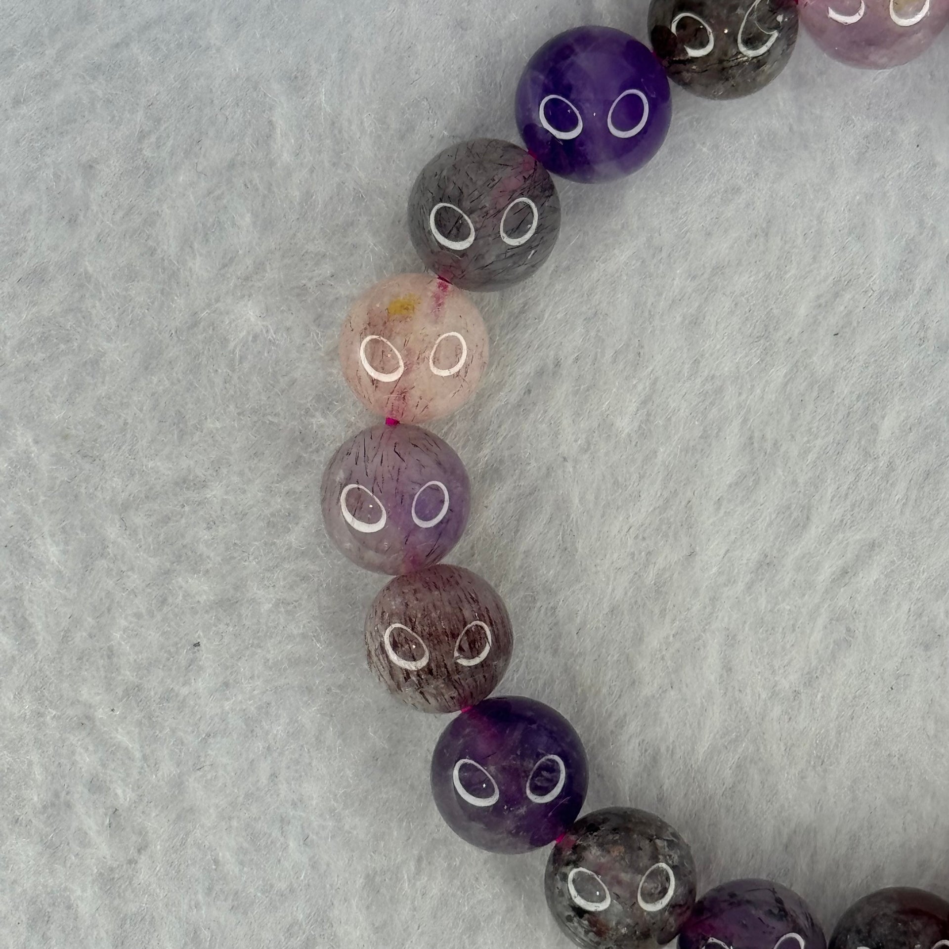 Natural Super 7 Beads Bracelet 21.80g 16cm 9.2mm 21 Beads - Huangs Jadeite and Jewelry Pte Ltd