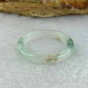 Type A Semi Icy Light Green with Blueish Green Patches Jadeite Ring 1.89g 4.1 by 2.9mm US8 HK 17.5 (External Roughs) - Huangs Jadeite and Jewelry Pte Ltd