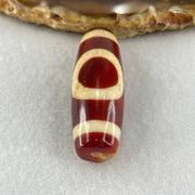 Natural Powerful Tibetan Old Oily Red White Agate One Eye Earth Element Dzi Bead Heavenly Master (Tian Zhu) 一眼土元素天珠 10.65g 38.0 by 13.3mm - Huangs Jadeite and Jewelry Pte Ltd