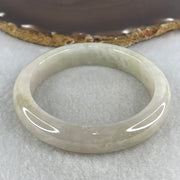 Certified Natural Type A Yellowish Green Jadeite Bangle | 59.3mm Inner Diameter (65.33g 12.9x8.5mm | Very Very Slight Internal Line | Abundance, Joy & Solar-Heart Synergy) - Huangs Jadeite and Jewelry Pte Ltd