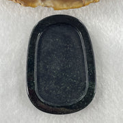 Type A Opaque to Partial Translucent Black Omphacite Jadeite Fish with Lotus Flower and Leaf Pendant 24.60g 51.1 by 35.9 by 8.8mm - Huangs Jadeite and Jewelry Pte Ltd