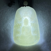 Type A Semi Icy Light Green Jadeite Buddha with 9 Dragons Pendant 27.39g 57.6 by 39.0 by 6.4mm - Huangs Jadeite and Jewelry Pte Ltd