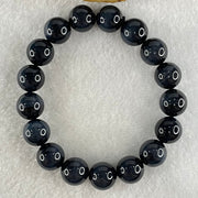 Natural Blue Tiger Eye Quartz Beads Bracelet 40.41g 17.5cm 12.0mm 17 Beads - Huangs Jadeite and Jewelry Pte Ltd