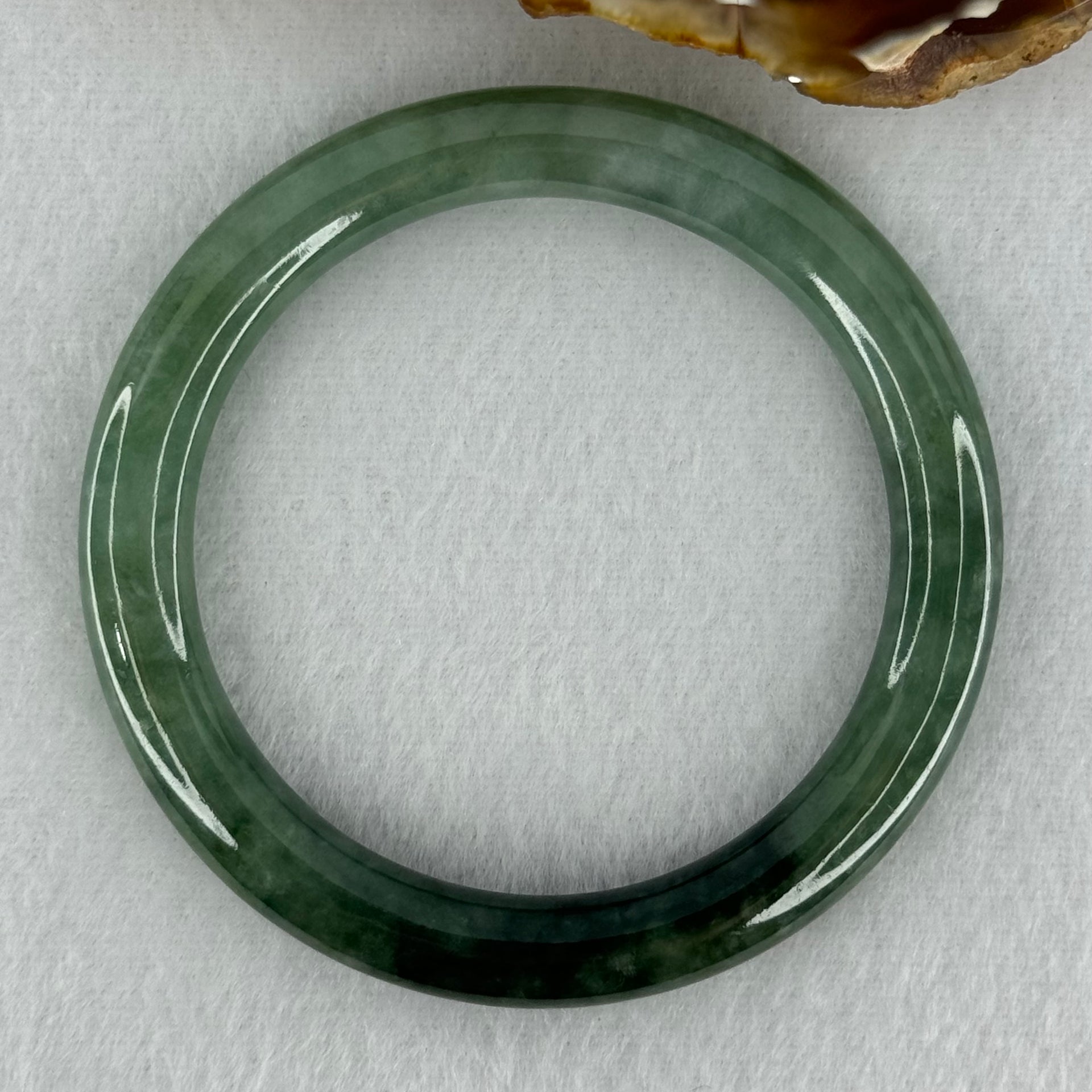 Type A Blueish Green Jadeite Bangle Internal Diameter 51.0mm 31.55g 8.0 by 8.3mm (Slight Internal Lines) - Huangs Jadeite and Jewelry Pte Ltd