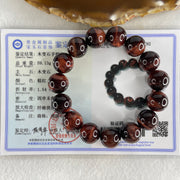 Natural Red Tiger's Eye Quartz Beads Bracelet 59.13g 16.5cm 14.2mm 15 Beads - Huangs Jadeite and Jewelry Pte Ltd