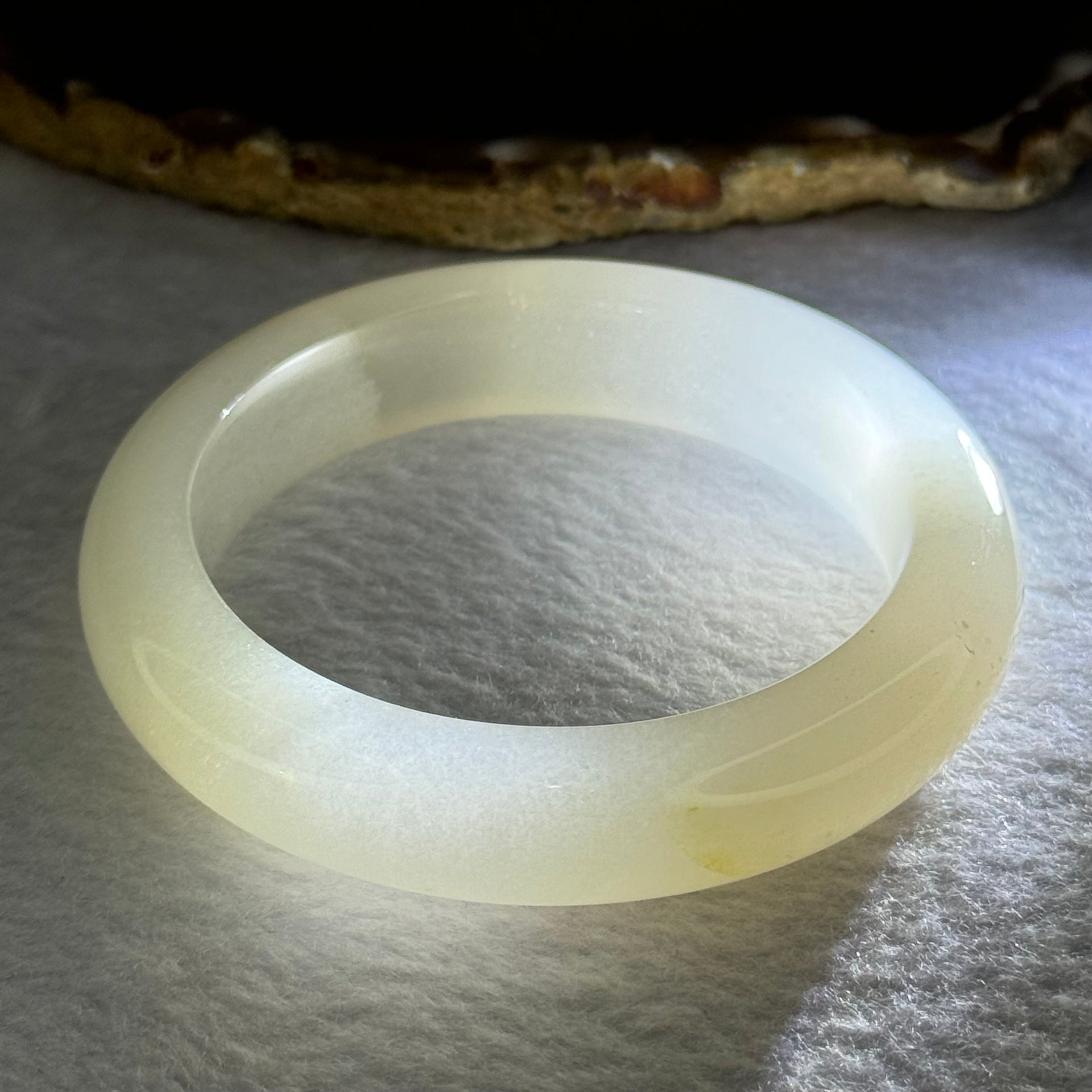 White Quartzite Jade Bangle 天山玉手镯 Internal Diameter 55.6mm 63.79g 14.2 by 10.3mm - Huangs Jadeite and Jewelry Pte Ltd