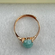 Natural Larimar in S925 Silver Rose Gold Color Ring (Adjustable Size) 2.43g 10.1 by 8.2 by 5.5mm - Huangs Jadeite and Jewelry Pte Ltd
