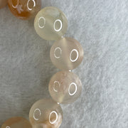 Natural Pinkis Flower Agate Beads Bracelet 59.40g 16cm 14.7mm 14 Beads - Huangs Jadeite and Jewelry Pte Ltd
