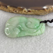 Natural Type A Green with Apple Green Piao Hua Jadeite Ruyi Pendant 20.67g 43.4 by 29.7 by 7.0mm - Huangs Jadeite and Jewelry Pte Ltd