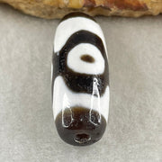 Natural Powerful Tibetan Old Oily Agate 3 Eyes Dzi Bead Heavenly Master (Tian Zhu) 三眼天诛 4.99g 27.6 by 10.8mm - Huangs Jadeite and Jewelry Pte Ltd