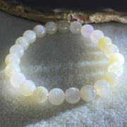 Type A White With Brownish Green Jadeite Beads Bracelet 19.25g 15cm 8.0mm 23 Beads - Huangs Jadeite and Jewelry Pte Ltd