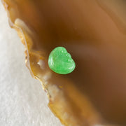 Type A Old Mine Full Green Jadeite Ruyi Charm Stone For Setting 0.35g 9.0 by 7.5 by 2.5mm - Huangs Jadeite and Jewelry Pte Ltd