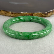 Type A Apple Green Jade Jadeite Bangle 60.77g Inner Diameter: 59.2mm Thickness: 10.2 by 10.4mm (Very Very Slight Internal Lines) - Huangs Jadeite and Jewelry Pte Ltd
