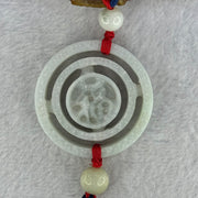 Type A Green Jadeite 3 Tiers Movable Ping An Kou Donut Display 54.49g 55.3 by 13.0mm - Huangs Jadeite and Jewelry Pte Ltd