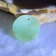 Type A Blueish Green Jadeite Mini Round Wu Shi Pai Pendant 1.44g 15.4 by 2.5mm - Huangs Jadeite and Jewelry Pte Ltd