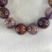 Above Average Grade Natural Amethyst Phantom Quartz Beads Bracelet 天然紫幽灵水晶手链 82.33g 17.5cm 16.4mm 14 Beads - Huangs Jadeite and Jewelry Pte Ltd