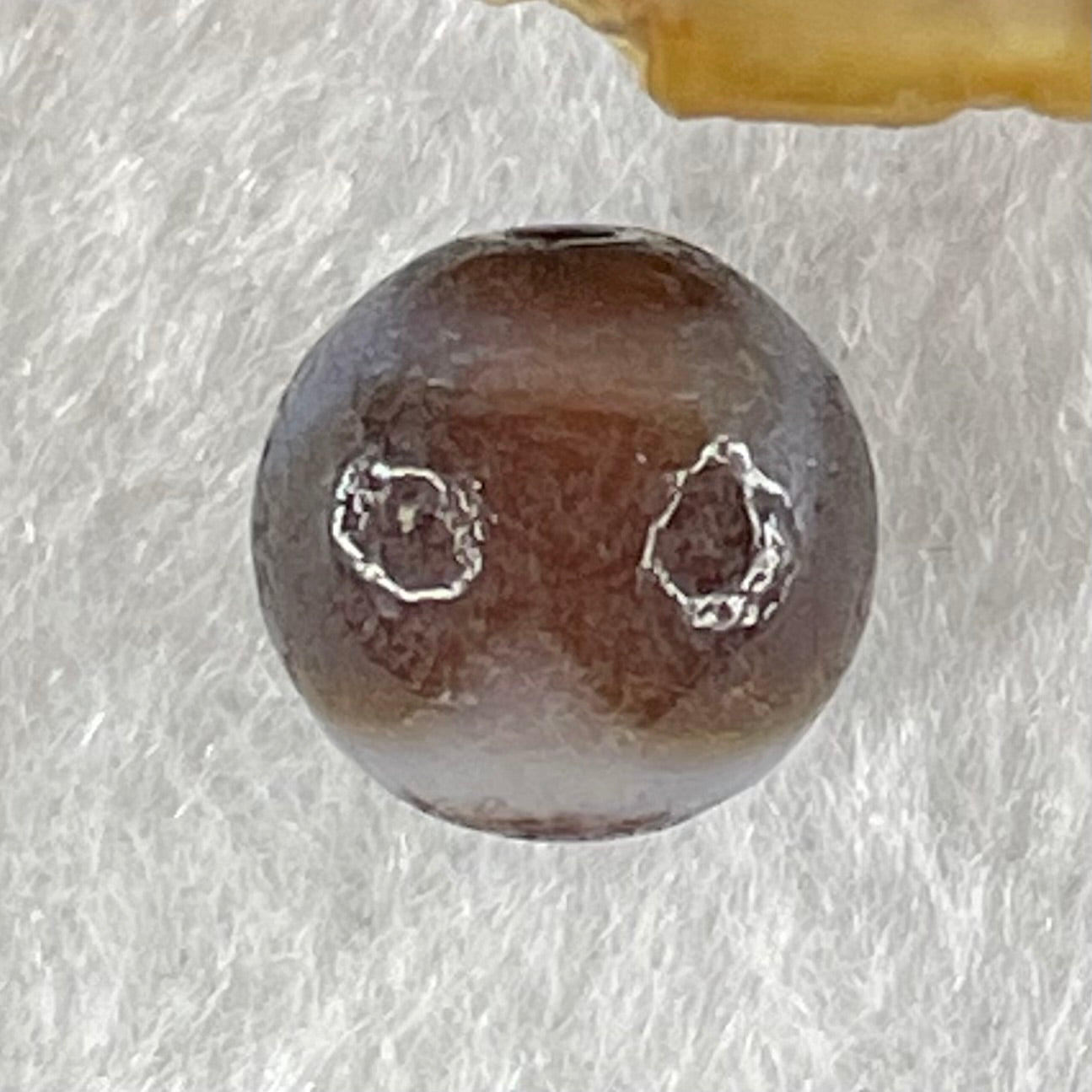 Natural Powerful Tibetan Old Oily Agate Tiger Tooth Daluo Dzi Bead Heavenly Master (Tian Zhu) 虎呀天诛 1.42g 9.9 by 10.3mm - Huangs Jadeite and Jewelry Pte Ltd