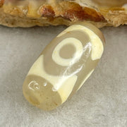 Natural Powerful Tibetan Old Oily Agate 3 Eyes Dzi Bead Heavenly Master (Tian Zhu) 三眼天诛 3.14g 20.0 by 10.4mm - Huangs Jadeite and Jewelry Pte Ltd