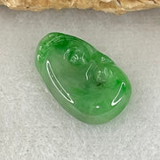 Type A Old Mine Spicy Green Jadeite Ruyi Charm Stone For Setting 0.59g 13.3 by 8.2 by 2.5mm - Huangs Jadeite and Jewelry Pte Ltd