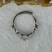 Cubic Zirconia in S925 Sliver Ring (Adjustable Size) 1.74g 6.5 by 4.5mm - Huangs Jadeite and Jewelry Pte Ltd