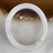 Type A Light Lavender Jadeite Oval Bangle 42.61g Internal Diameter 53.9mm 11.6 by 7.5mm (Very Slight Internal Line) - Huangs Jadeite and Jewelry Pte Ltd