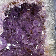 Good Grade Natural Brazil Cacoxenite Amethyst Golden Rutilated Cave with White Calcite 11,1742kg 220.0x154.0x405.0mm - Huangs Jadeite and Jewelry Pte Ltd