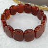 Natural Carnelian Agate Bracelet 天然红玉髓玛瑙手链 for Balancing Mind Body Spirit, Removes Negativity, Restores Hope and Enthusiasm 52.37g 18cm 19.8 by 14.9 by 6.6mm 14 pcs - Huangs Jadeite and Jewelry Pte Ltd