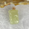 Natural Yellow Nephrite 和田玉  Tiger in 925 Silver Clasp (Rose Gold Plated) 3.06g 16.5 by 10.6 by 9.6mm - Huangs Jadeite and Jewelry Pte Ltd