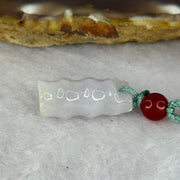 Type A Lavender Jadeite Bamboo Pendent 5.95g 27.4 by 14.6 by 4.5mm - Huangs Jadeite and Jewelry Pte Ltd