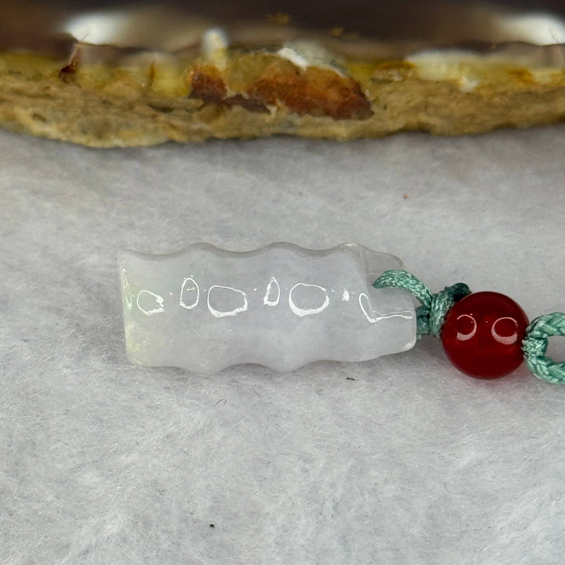 Type A Lavender Jadeite Bamboo Pendent 5.95g 27.4 by 14.6 by 4.5mm - Huangs Jadeite and Jewelry Pte Ltd