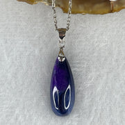 Good Grade Natural Blue Sugilite Pillar Necklace in S925 Sliver 2.78g 21.9 by 8.3 by 5.1mm - Huangs Jadeite and Jewelry Pte Ltd