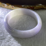 Type A Natural Light Lavender Light Green Jadeite Oval Bangle 34.75g Inner Diameter 52.9mm 11.9 by 6.3mm (Internal Lines) - Huangs Jadeite and Jewelry Pte Ltd