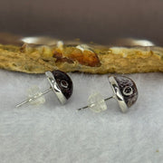 Good Grade Natural Super 7 S925 Silver Earrings 2.58g 9.1 by 5.5mm - Huangs Jadeite and Jewelry Pte Ltd