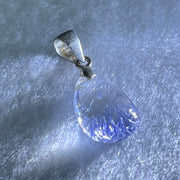 Rare Very Good Grade Natural Blue Dumortierite Rutilated Quartz Teardrop Pendant with S925 Sliver Clasps 1.22g 14.8 by 9.2 by 6.1mm - Huangs Jadeite and Jewelry Pte Ltd